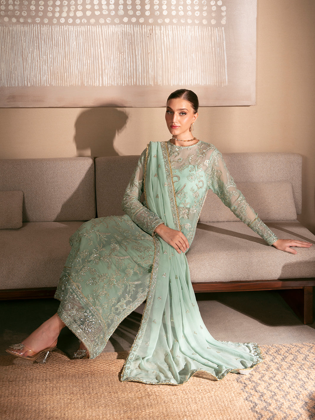 Izel | Stardust Luxury Collection | SLC-008-Nyra - Designer Dress with Intricate embroidery and embellishments. Shop elegent wedding dress at Maria Faisal.