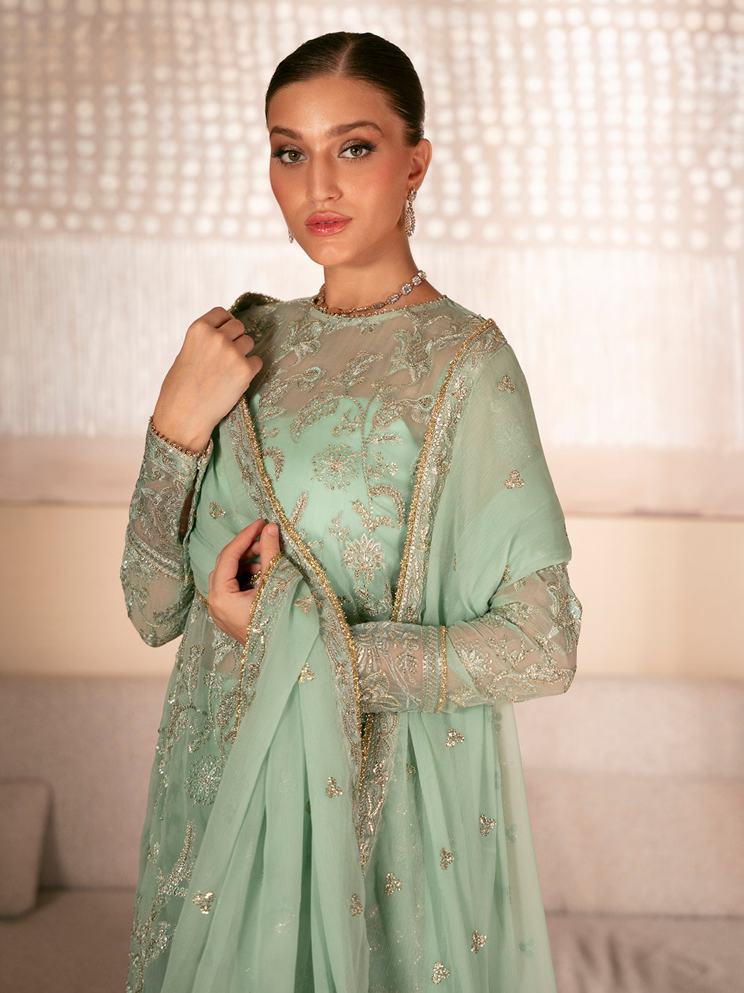 Izel | Stardust Luxury Collection | SLC-008-Nyra - Designer Dress with Intricate embroidery and embellishments. Shop elegent wedding dress at Maria Faisal.