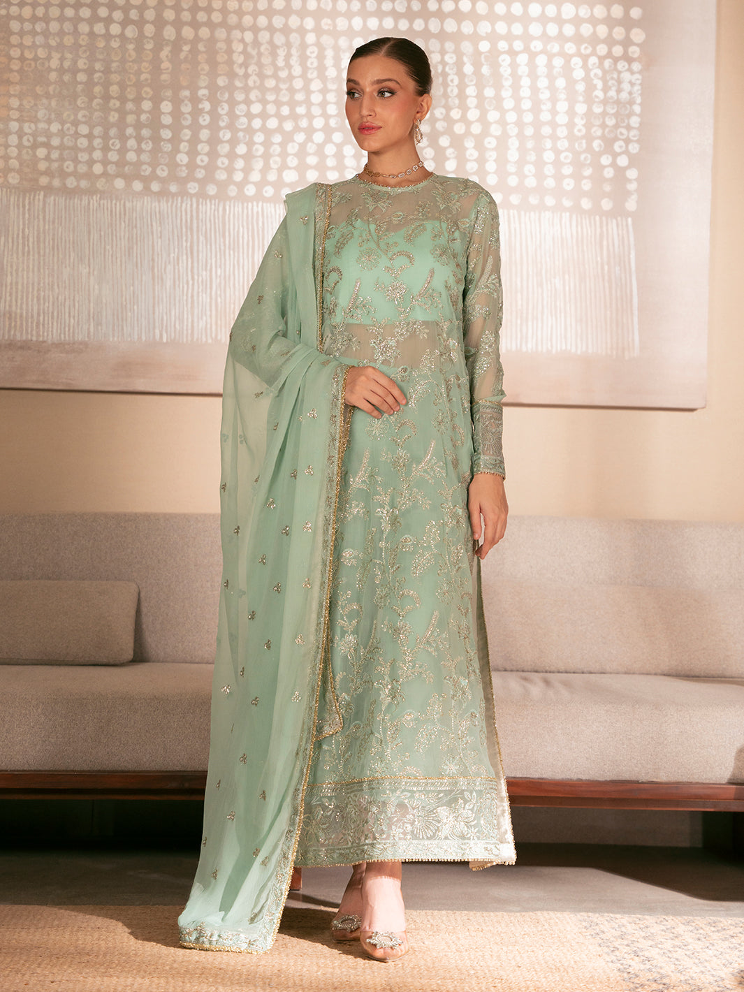 Izel | Stardust Luxury Collection | SLC-008-Nyra - Designer Dress with Intricate embroidery and embellishments. Shop elegent wedding dress at Maria Faisal.