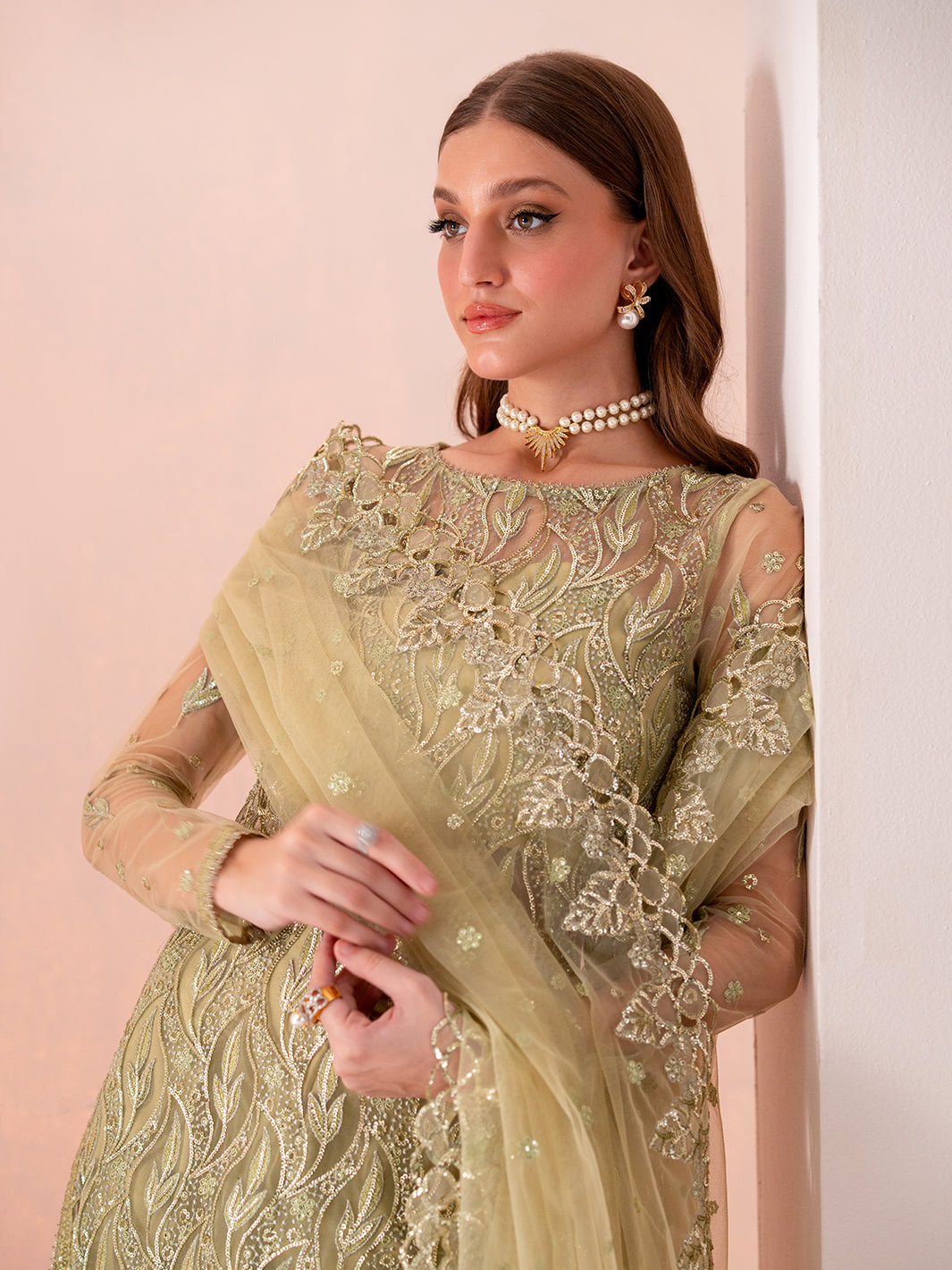 Izel | Stardust Luxury Collection | SLC-009-Eris - Designer Dress with Intricate embroidery and embellishments. Shop elegent wedding dress at Maria Faisal.