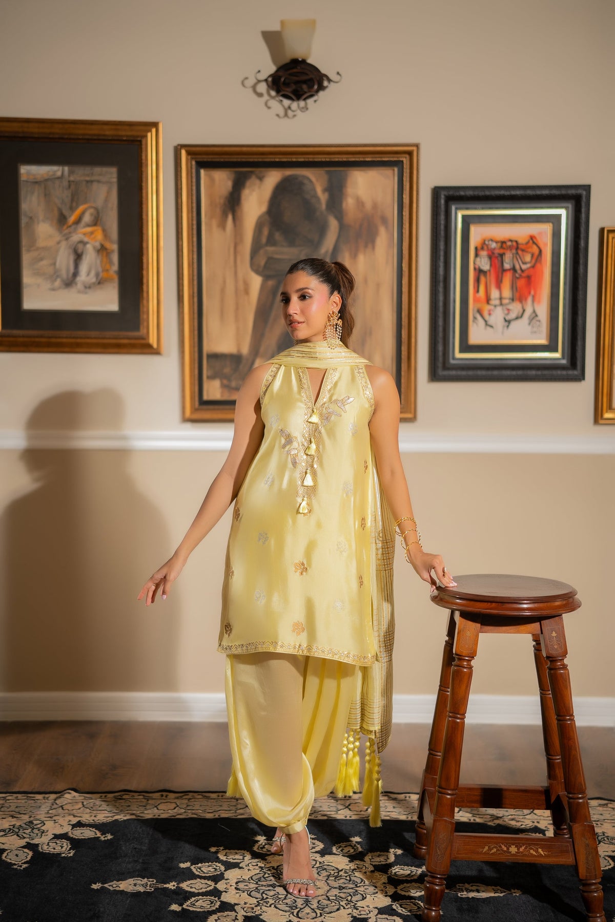 The Pink Tree Company | Blockem Formals |BUTTER BLOOM - Formal Dress - available at Maria Faisal in UK and USA.