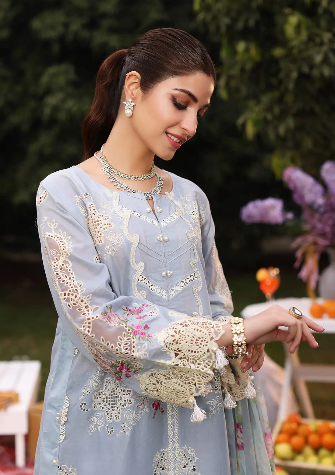 Kahf Premium | Festive Lawn 24 | KFL-08A FIRUZE - Ladies Clothes - Maria Faisal
