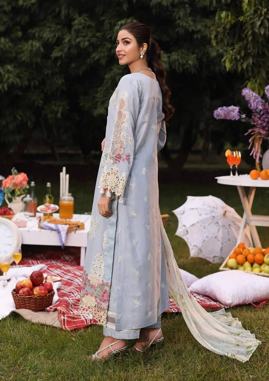 Kahf Premium | Festive Lawn 24 | KFL-08A FIRUZE - Ladies Clothes - Maria Faisal