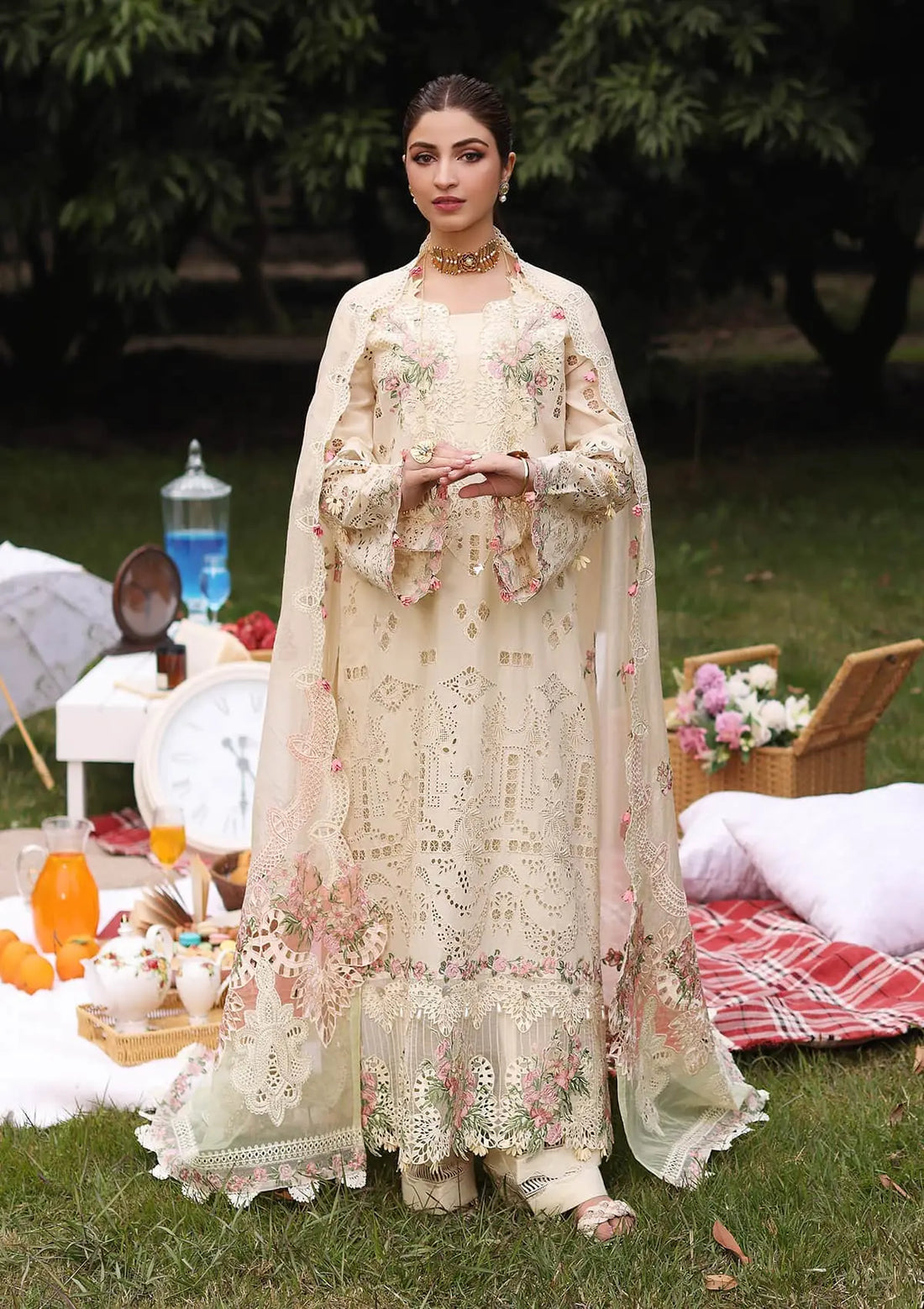 Kahf Premium | Festive Lawn 24 | KFL-07 SHIREEN - Ladies Clothes - Maria Faisal