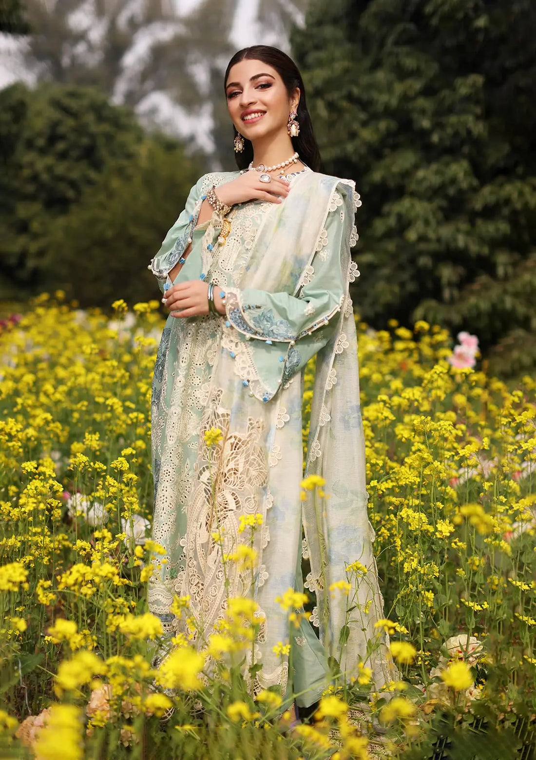 Kahf Premium | Festive Lawn 24 | KFL-01 TABIR - Ladies Clothes - Maria Faisal