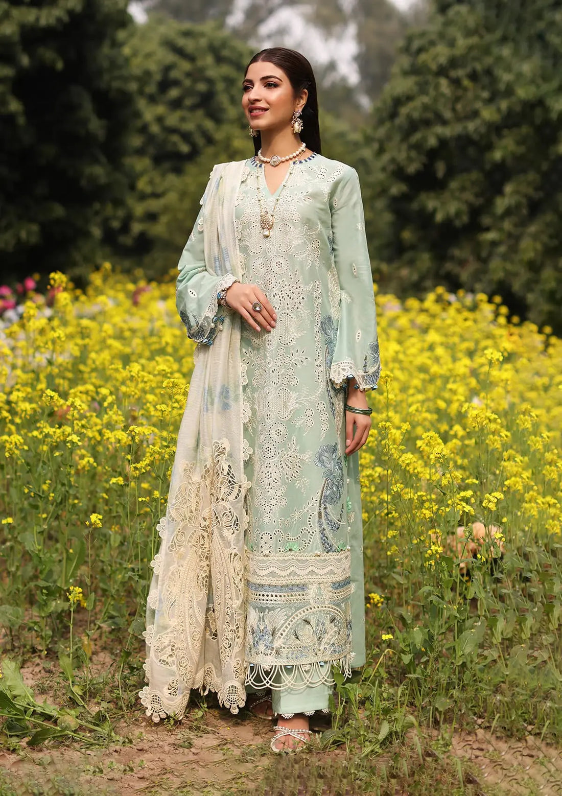 Kahf Premium | Festive Lawn 24 | KFL-01 TABIR - Ladies Clothes - Maria Faisal