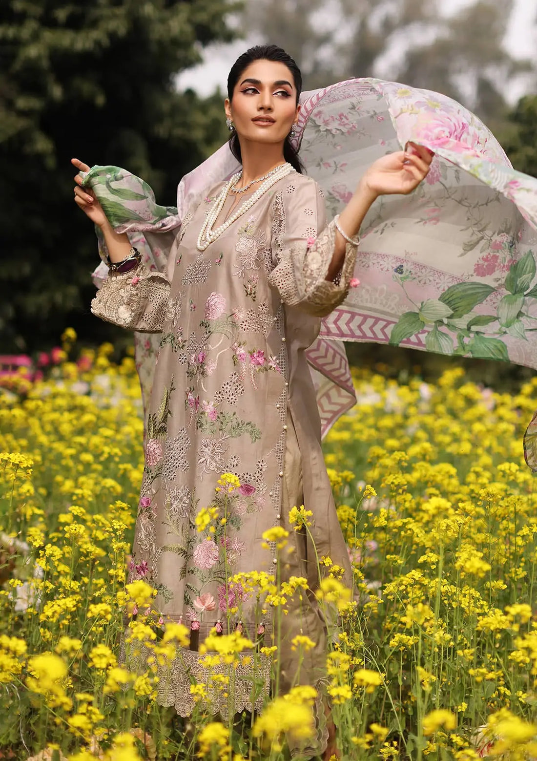 Kahf Premium | Festive Lawn 24 | KFL-12 HEER - Ladies Clothes - Maria Faisal