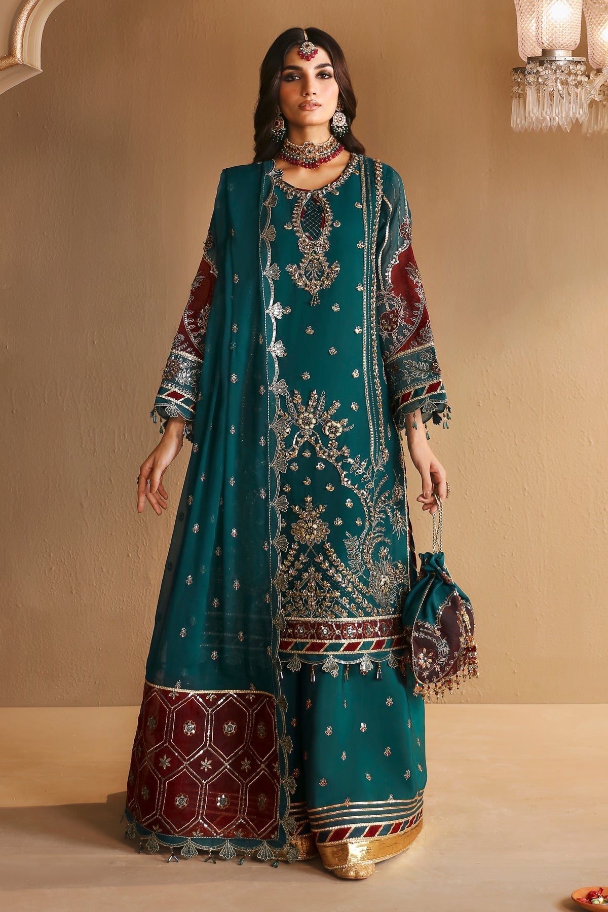 Alizeh | Reena Wedding Formals | AF-HM-4024-KHIVA - Designer Dress with Intricate embroidery and embellishments. Shop elegent wedding dress at Maria Faisal.