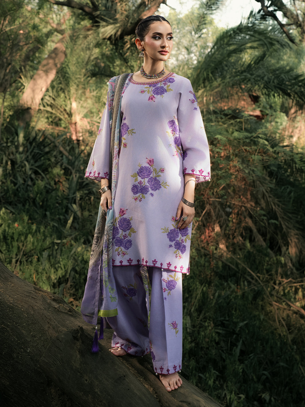 Hemstitch | The Garden Lawn | Lavender - Ladies Clothes - Maria Faisal