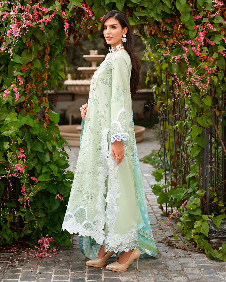 Mushq | Amoi Luxury Lawn | Love Escape - Luxury Dress - available at Maria Faisal in UK and USA.