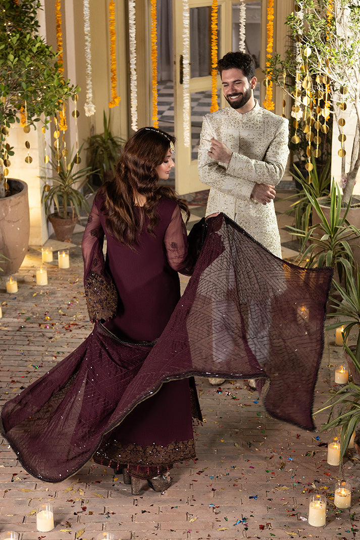 Imrozia Premium | Shagun Formals | M-106 Mahveen - Formal Dress - available at Maria Faisal in UK and USA.