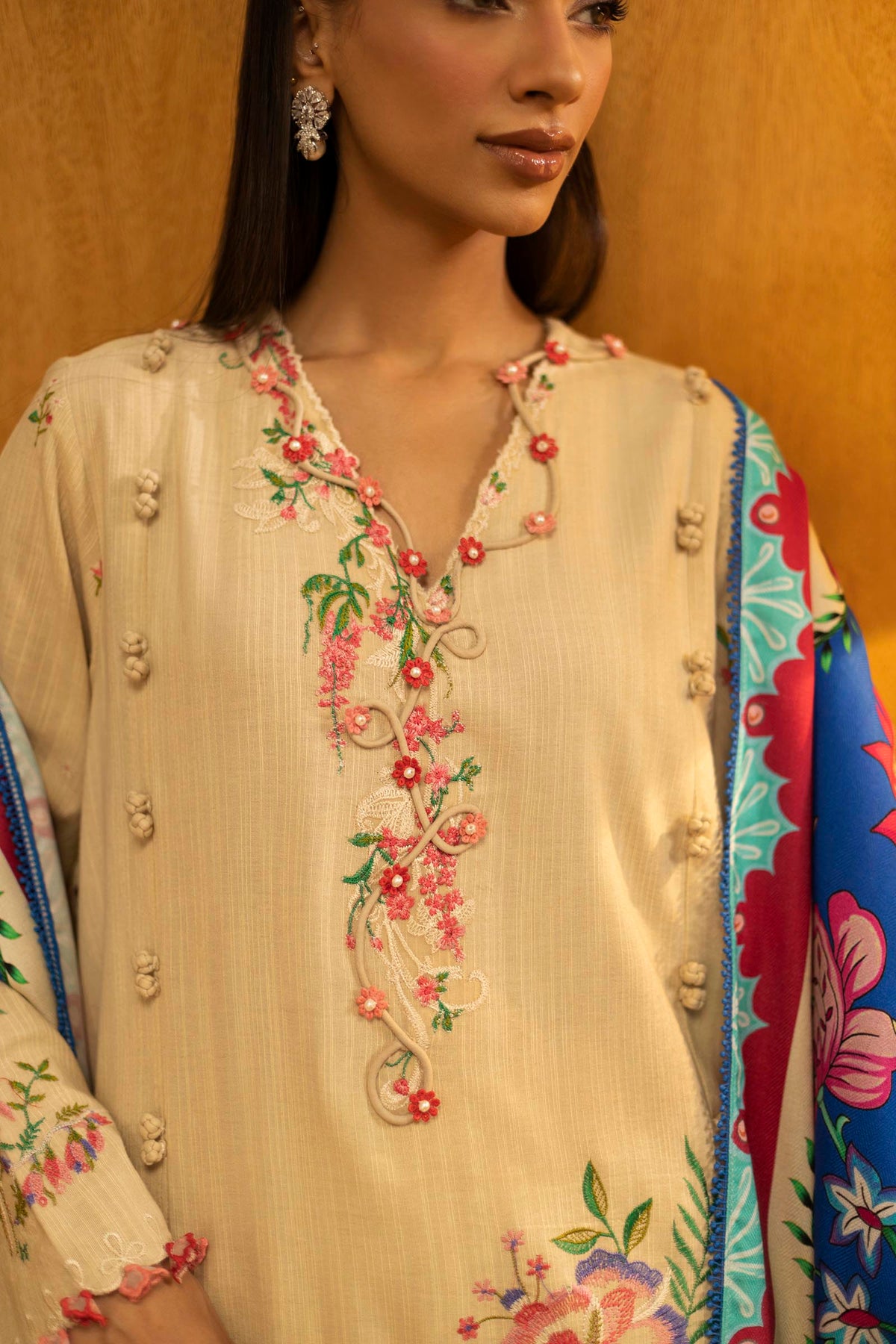Sana Safinaz | Muzlin Winter 25 | M253-001A - Casual Dress - available at Maria Faisal in UK and USA.