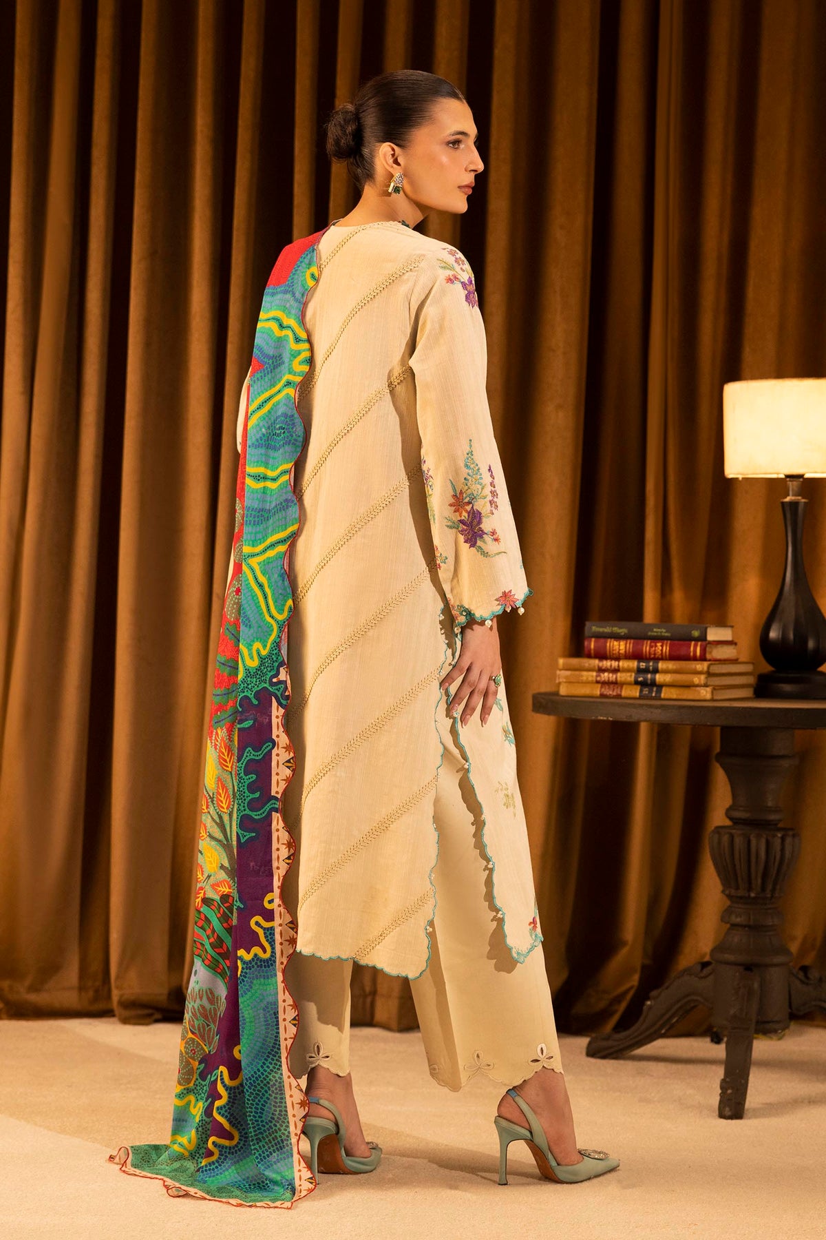 Sana Safinaz | Muzlin Winter 25 | M253-008B - Casual Dress - available at Maria Faisal in UK and USA.