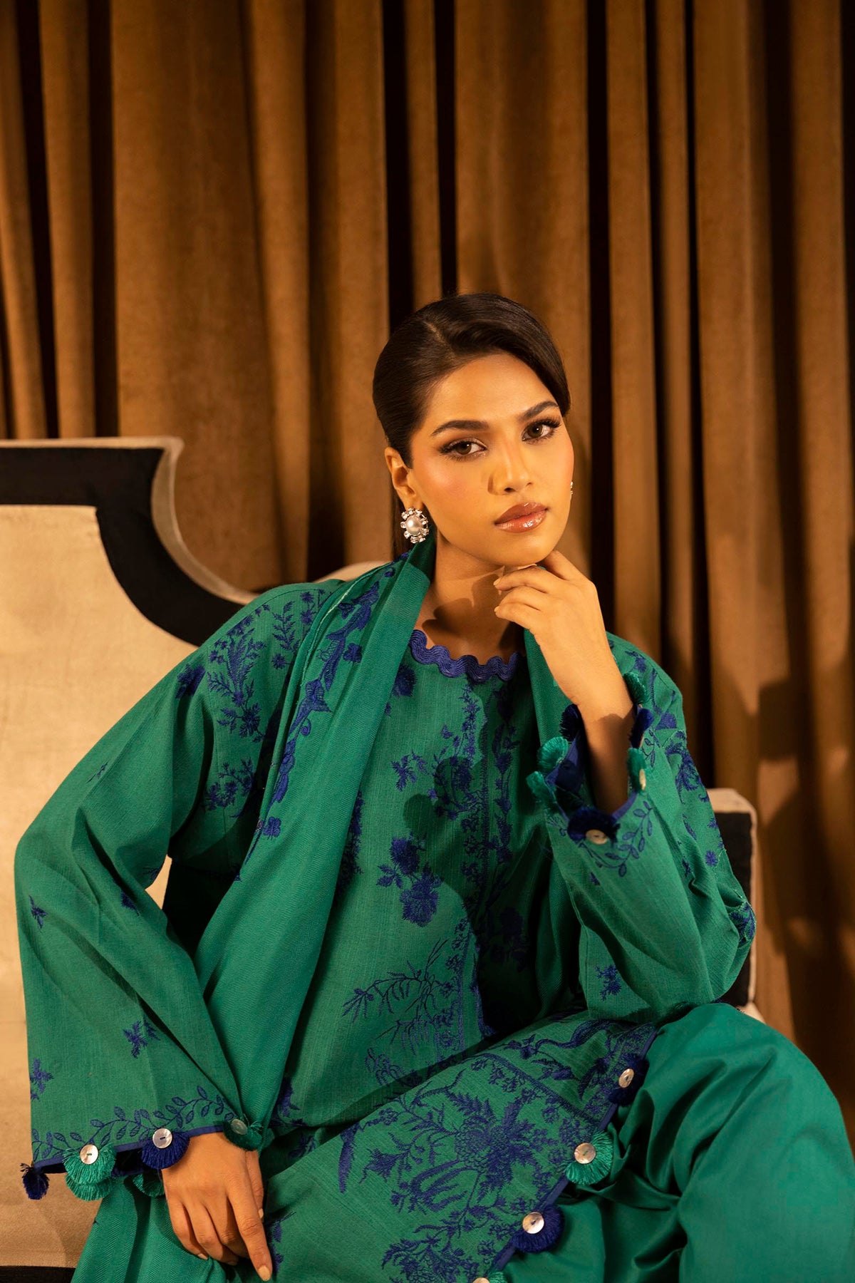 Sana Safinaz | Muzlin Winter 25 | 010A - Casual Dress - available at Maria Faisal in UK and USA.