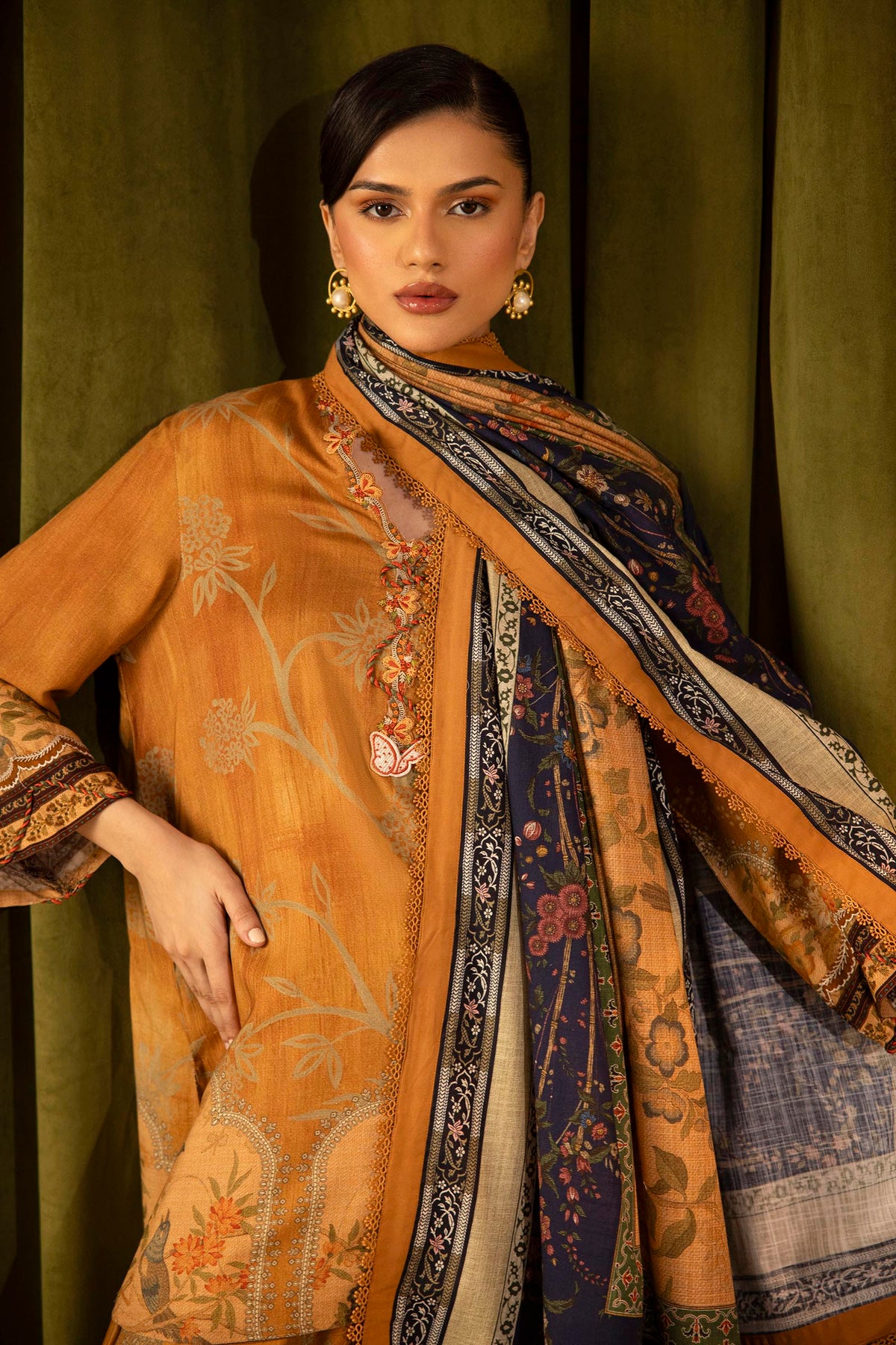 Sana Safinaz | Muzlin Winter 25 | 016B - Casual Dress - available at Maria Faisal in UK and USA.
