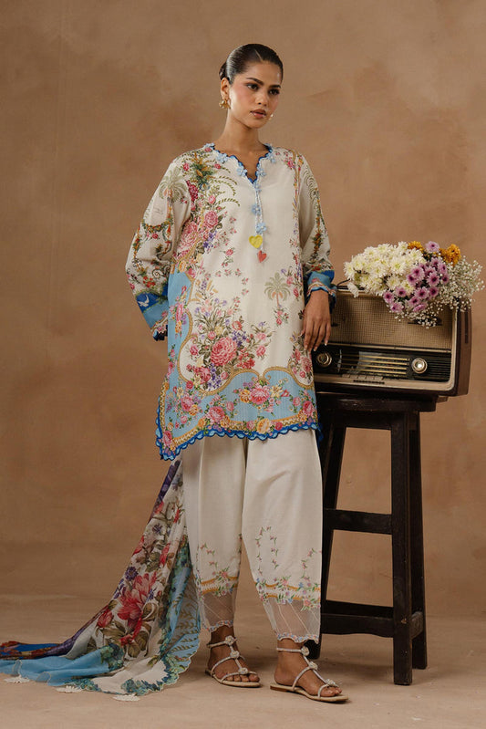 Sana Safinaz | Muzlin Spring 26 | M261-017A-AU - Luxury Dress - available at Maria Faisal in UK and USA.