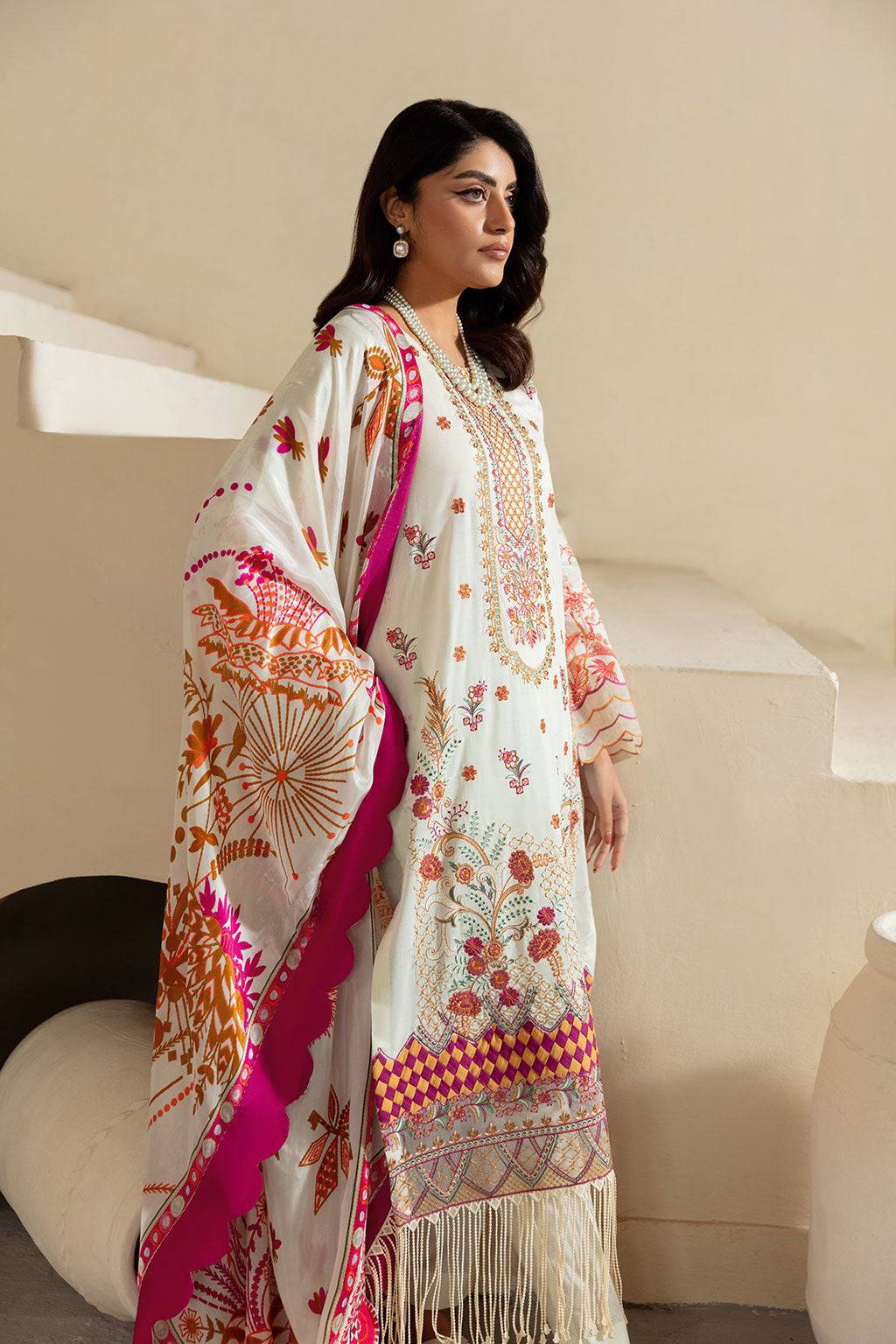 Ramsha | Mashaal Luxury Lawn | L-1308 by Maria Faisal - Registered Vendor of : Ramsha - type : Ladies Clothes - 100% original wedding dresses