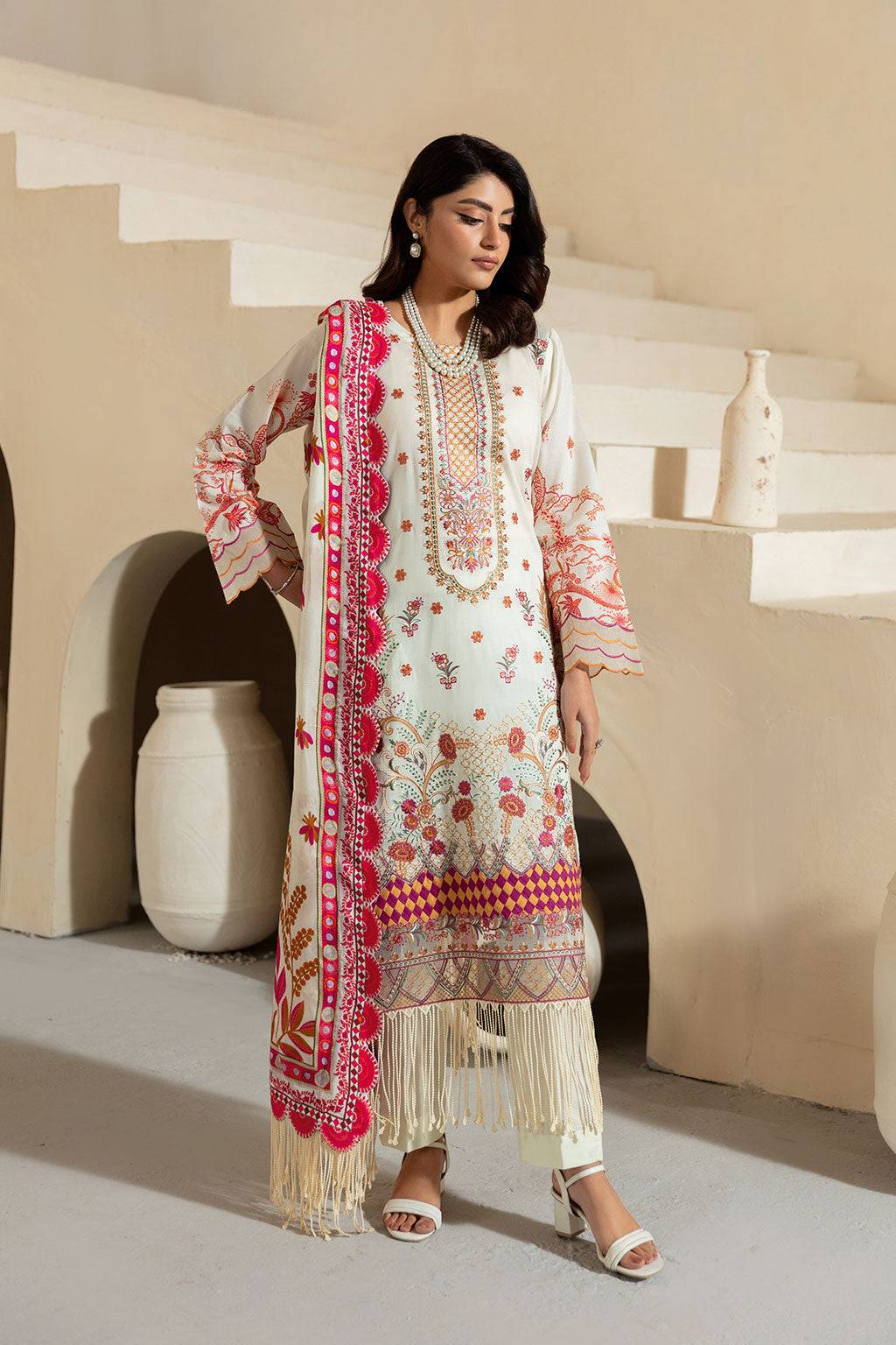 Ramsha | Mashaal Luxury Lawn | L-1308 by Maria Faisal - Registered Vendor of : Ramsha - type : Ladies Clothes - 100% original wedding dresses