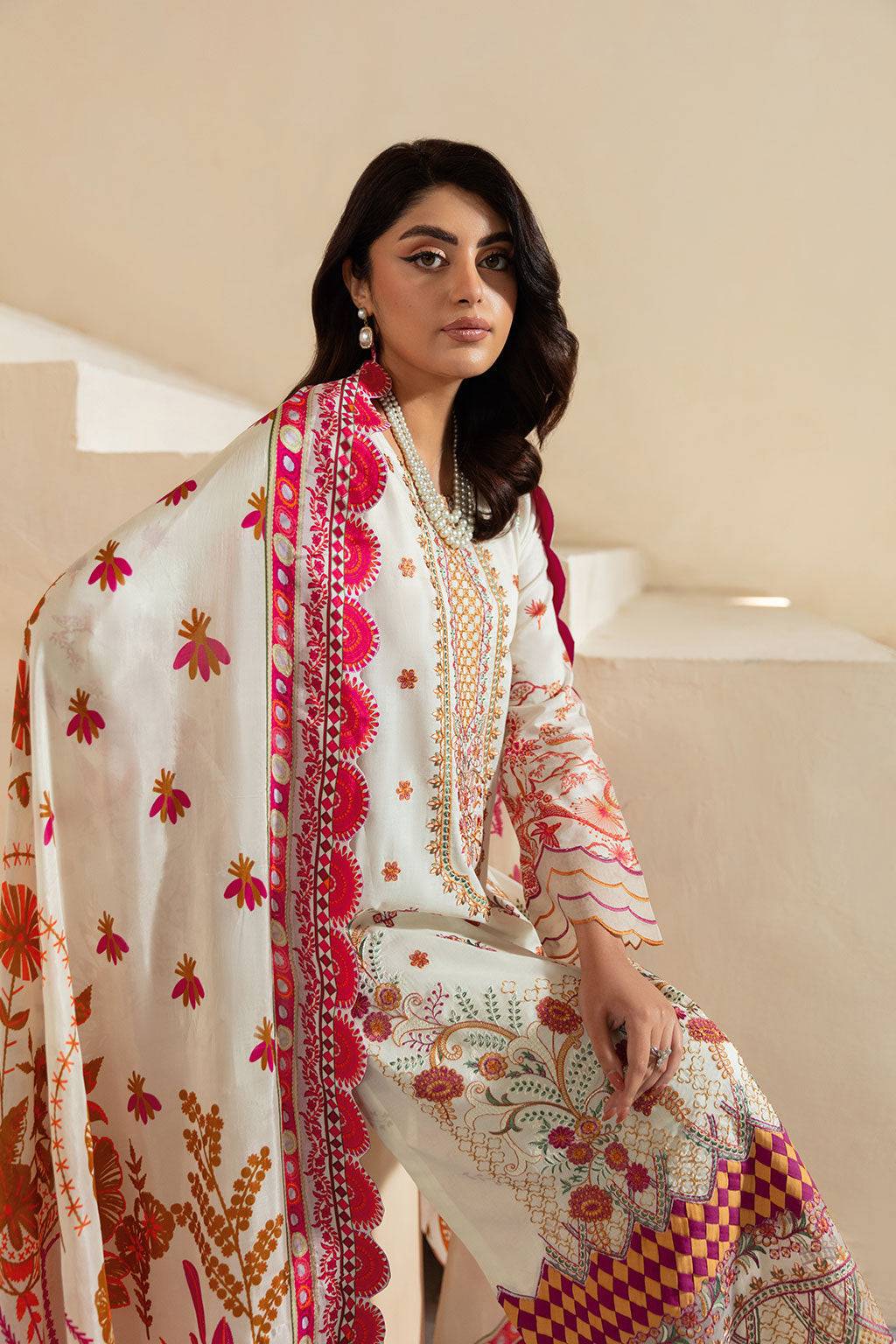 Ramsha | Mashaal Luxury Lawn | L-1308 by Maria Faisal - Registered Vendor of : Ramsha - type : Ladies Clothes - 100% original wedding dresses