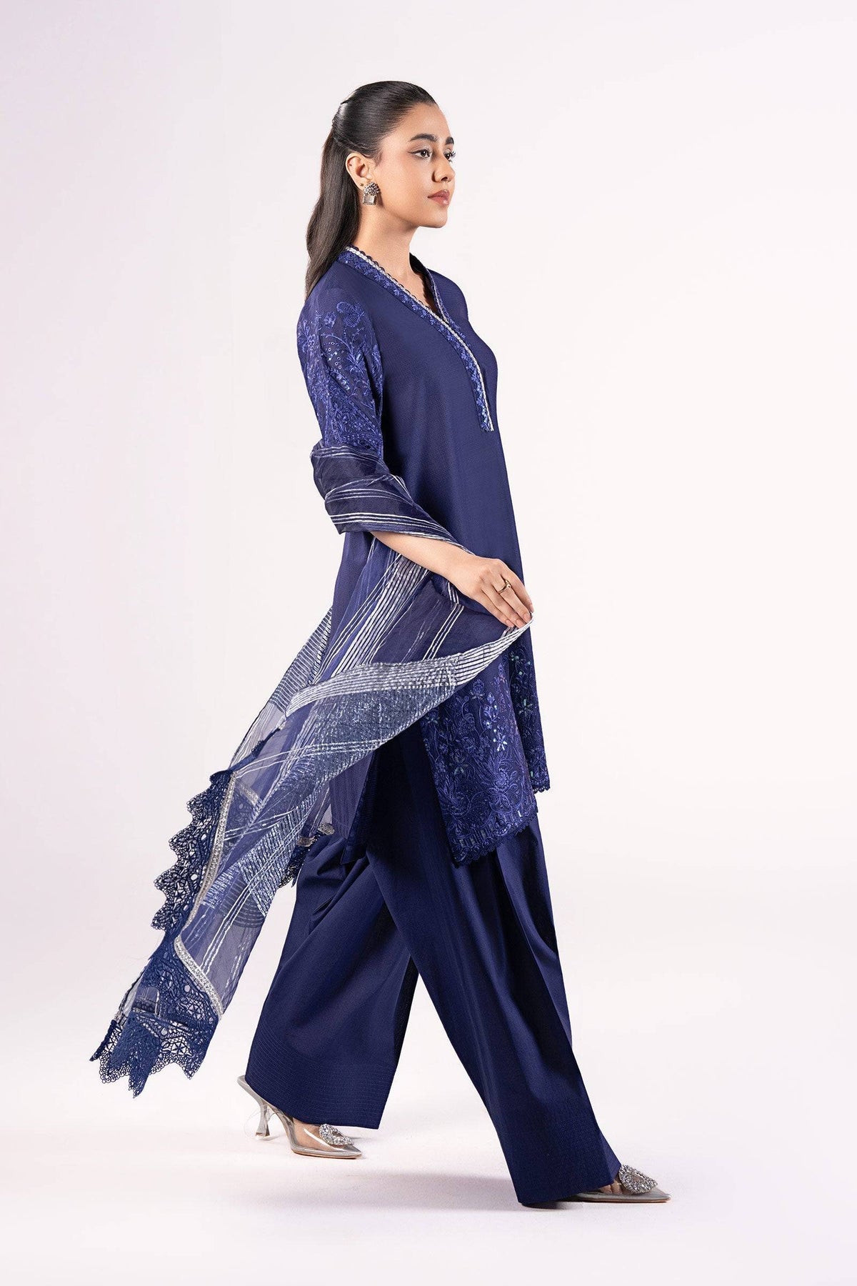 Maria B | Basics RTW | 3 Pc Embroidered Dobby Suit | MB-CS25-137 by Maria Faisal - Registered Vendor of : Maria B - type : Ladies Clothes - 100% original wedding dresses
