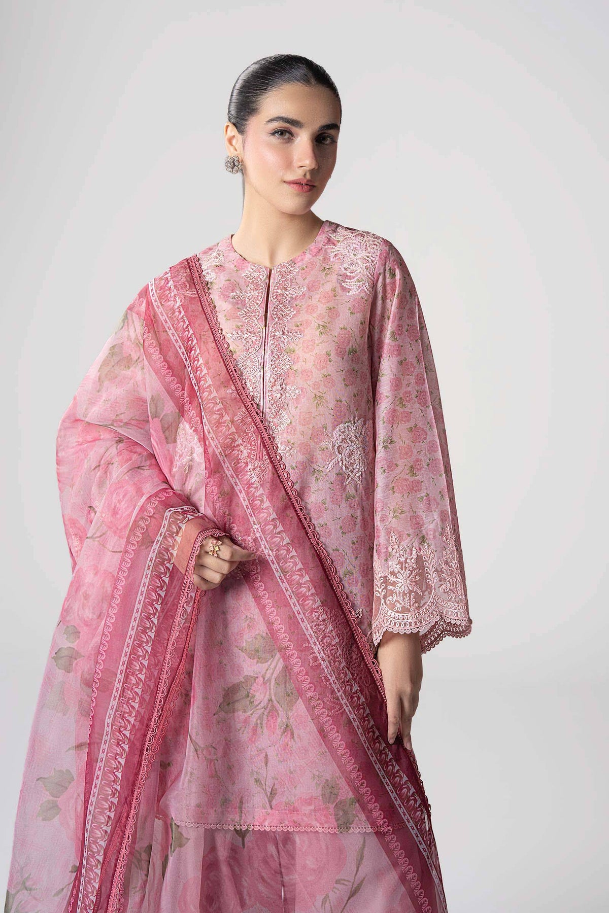 Maria B | Basics RTW | 3 Pc Embroidered Dobby Suit | MB-CS25-145 by Maria Faisal - Registered Vendor of : Maria B - type : Ladies Clothes - 100% original wedding dresses