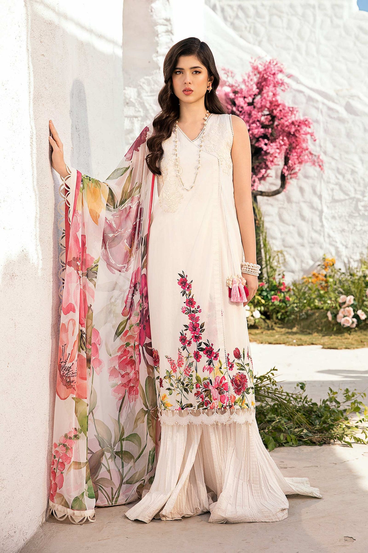 Maria B | M Basic Summer Lawn 25 | MB-CUS25-701B by Maria Faisal - Registered Vendor of : Maria B - type : Ladies Clothes - 100% original wedding dresses