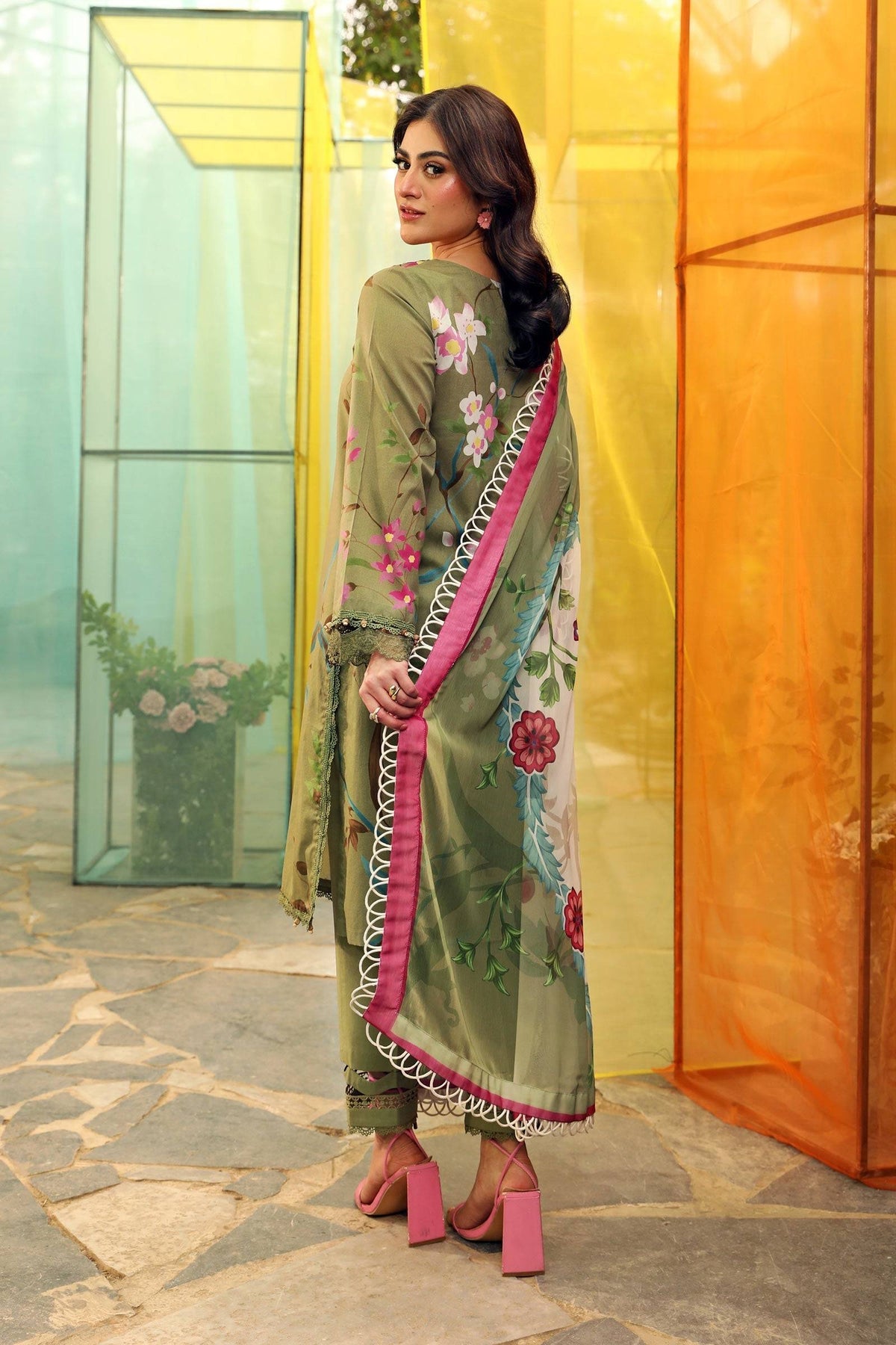 Maria B | M Basic Summer Lawn 25 | MB-CUS25-707A by Maria Faisal - Registered Vendor of : Maria B - type : Ladies Clothes - 100% original wedding dresses