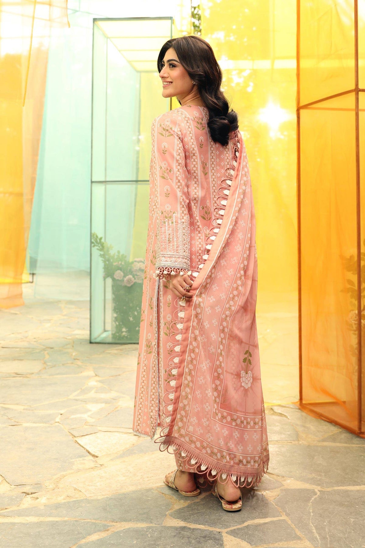 Maria B | M Basic Summer Lawn 25 | MB-CUS25-711B by Maria Faisal - Registered Vendor of : Maria B - type : Ladies Clothes - 100% original wedding dresses