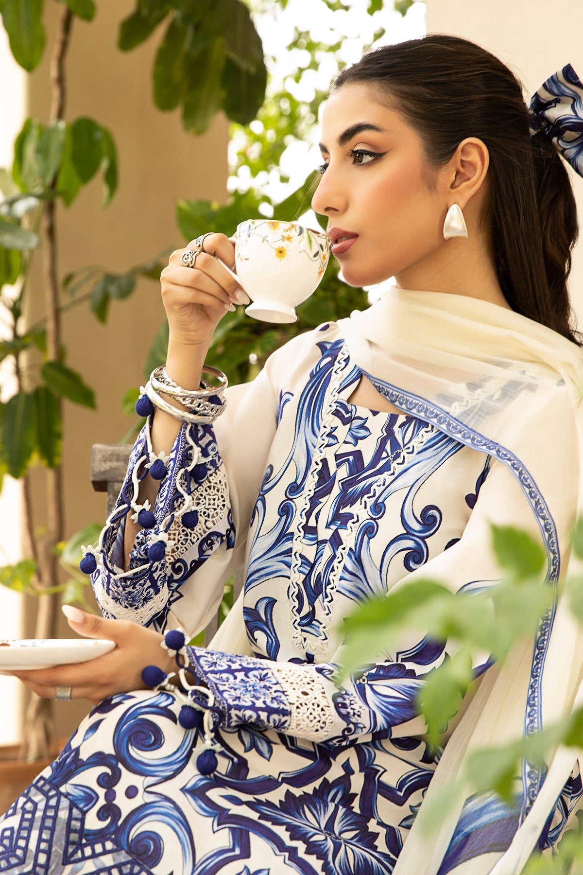 Maria B | Eid Basic Lawn | MB-CUS25-904A by Maria Faisal - Registered Vendor of : Maria B - type : Ladies Clothes - 100% original wedding dresses