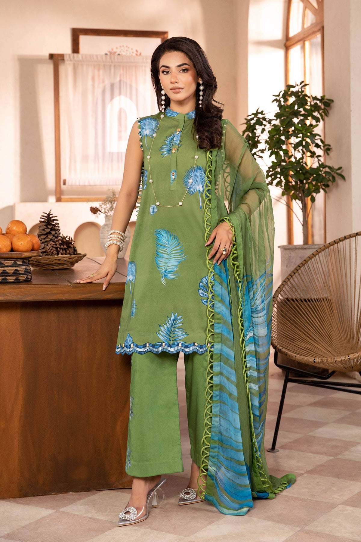 Maria B | Eid Basic Lawn | MB-CUS25-906A by Maria Faisal - Registered Vendor of : Maria B - type : Ladies Clothes - 100% original wedding dresses