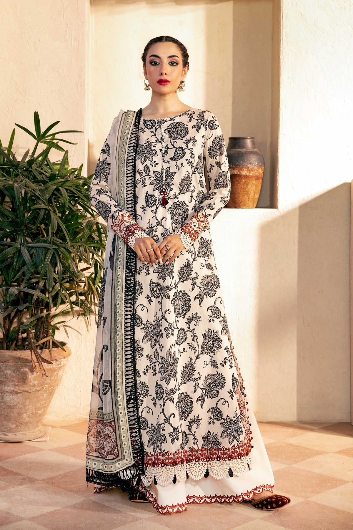 Maria B | Eid Basic Lawn | MB-CUS25-909A by Maria Faisal - Registered Vendor of : Maria B - type : Ladies Clothes - 100% original wedding dresses
