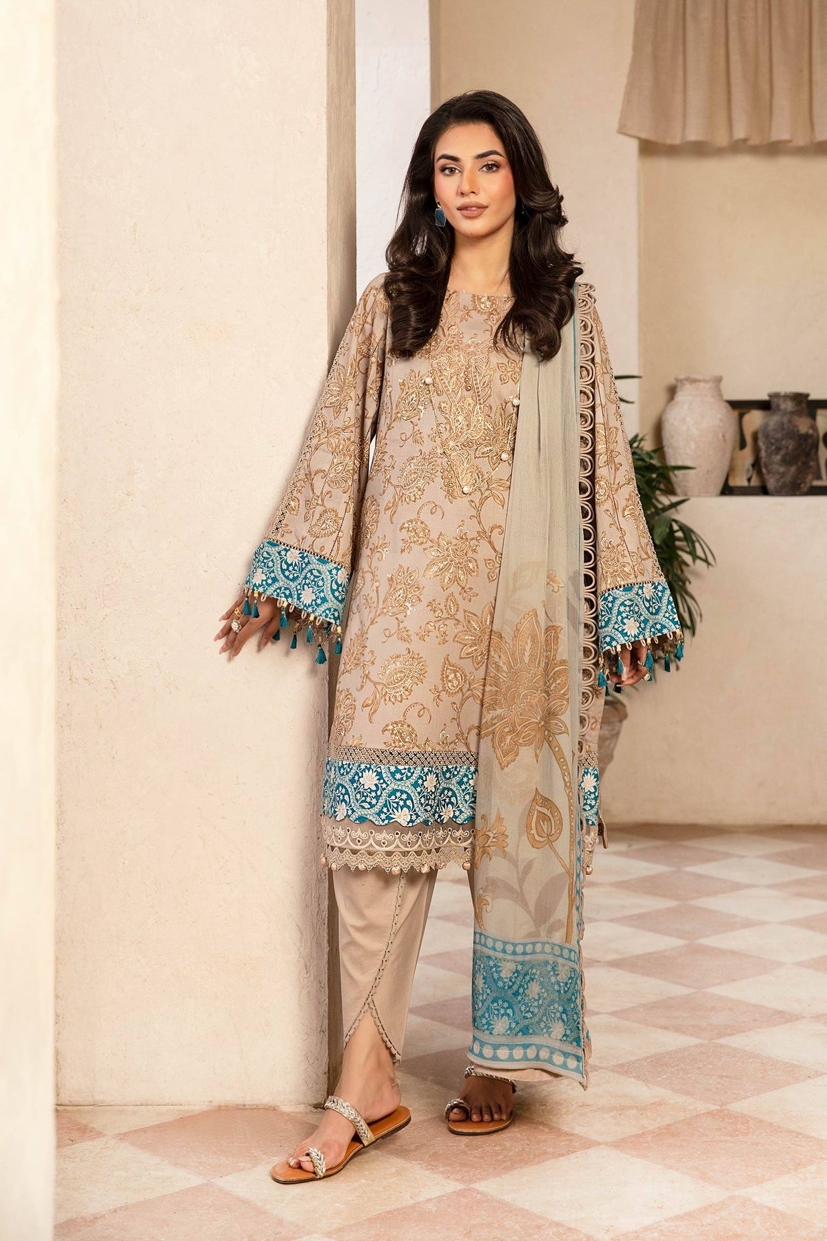 Maria B | Eid Basic Lawn | MB-CUS25-909B by Maria Faisal - Registered Vendor of : Maria B - type : Ladies Clothes - 100% original wedding dresses