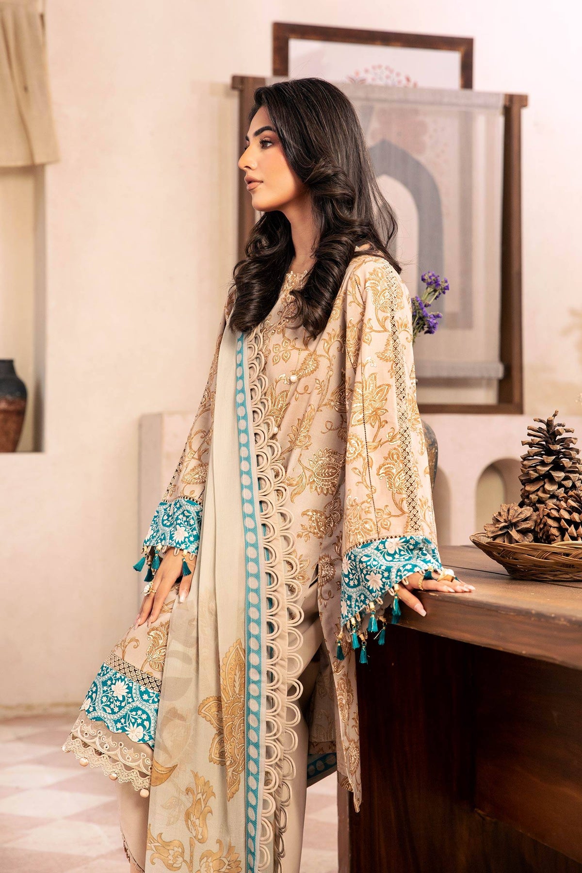 Maria B | Eid Basic Lawn | MB-CUS25-909B by Maria Faisal - Registered Vendor of : Maria B - type : Ladies Clothes - 100% original wedding dresses