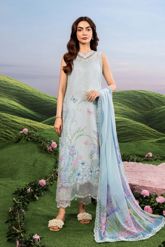 Maria B | M Basics Dreamscape Eid Lawn | MB-CUSV14-10A - Luxury Dress - available at Maria Faisal in UK and USA.