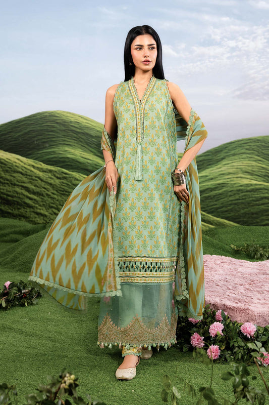 Maria B | M Basics Dreamscape Eid Lawn | MB-CUSV14-12B - Luxury Dress - available at Maria Faisal in UK and USA.