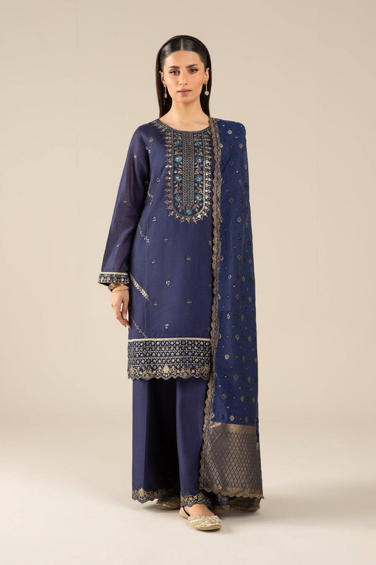 Maria B | Basics RTW | 3 Pc Embroidered Two Tone Silk Suit | MB-FS25-30 by Maria Faisal - Registered Vendor of : Maria B - type : Ladies Clothes - 100% original wedding dresses
