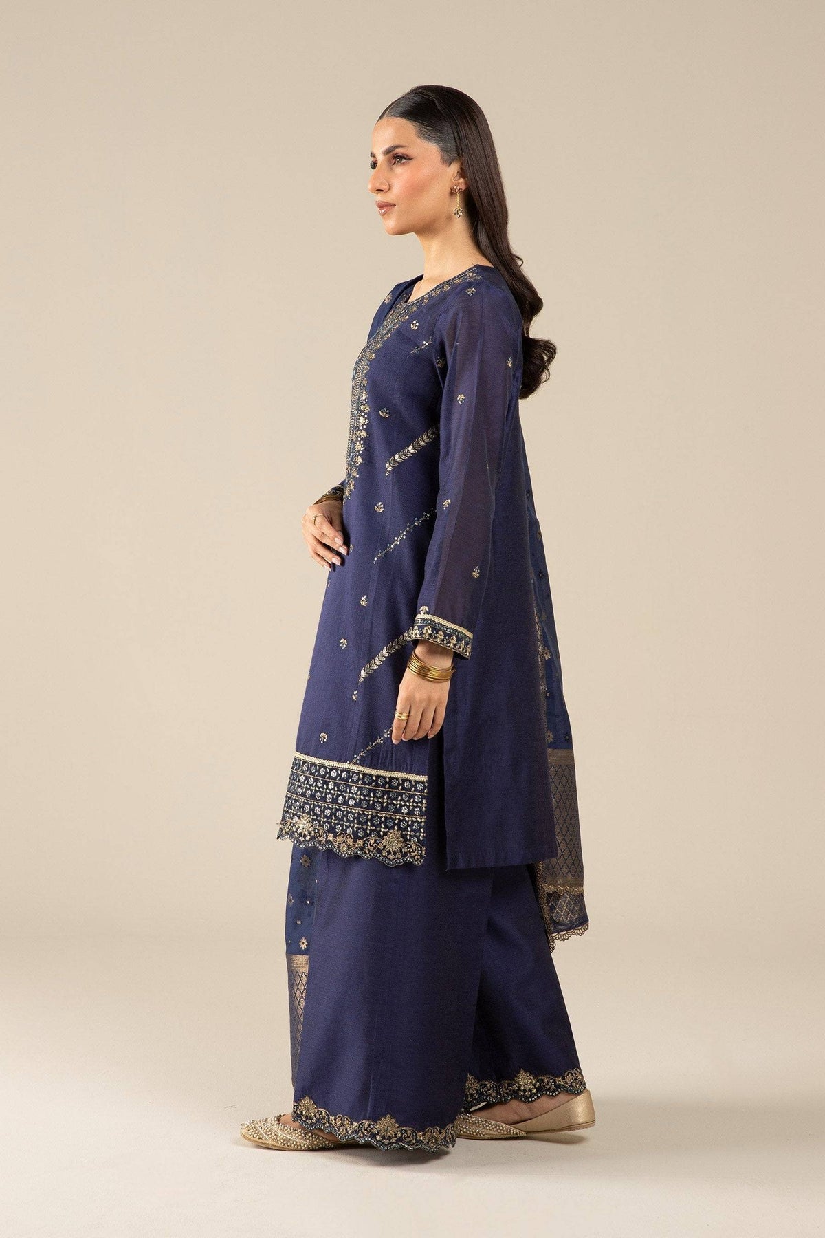 Maria B | Basics RTW | 3 Pc Embroidered Two Tone Silk Suit | MB-FS25-30 by Maria Faisal - Registered Vendor of : Maria B - type : Ladies Clothes - 100% original wedding dresses