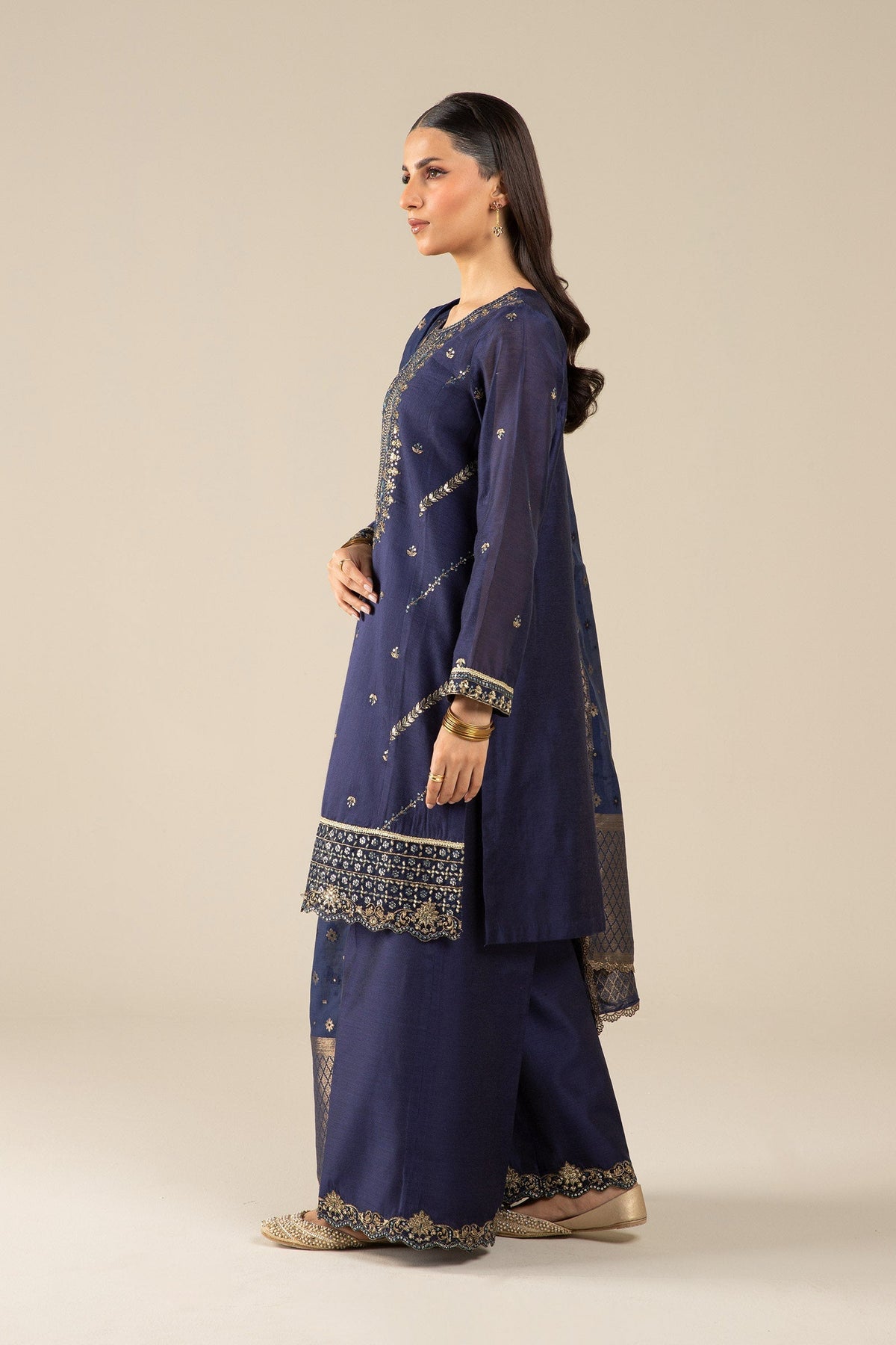 Maria B | Basics RTW | 3 Pc Embroidered Two Tone Silk Suit | MB-FS25-30 by Maria Faisal - Registered Vendor of : Maria B - type : Ladies Clothes - 100% original wedding dresses