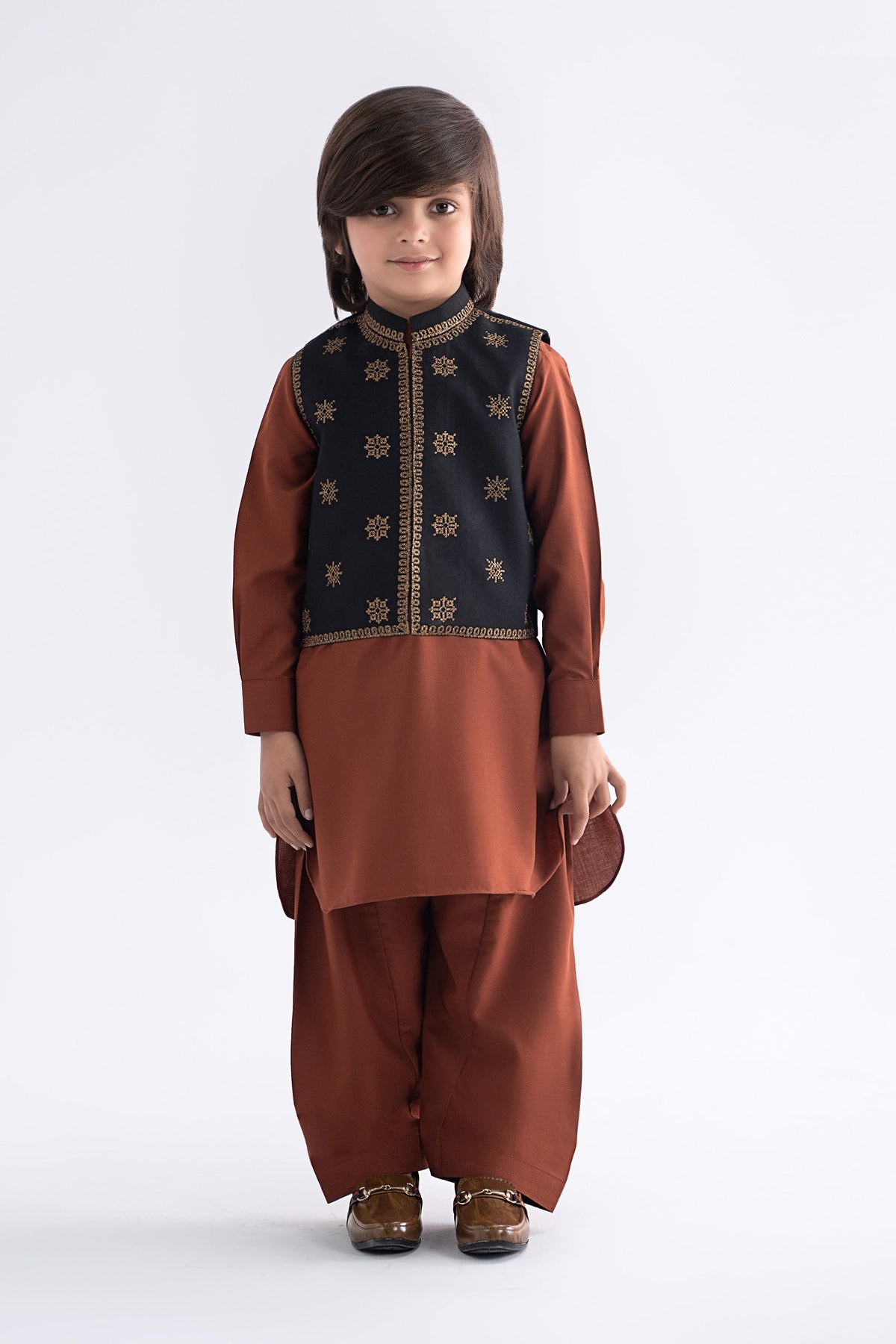 3 Piece Embroidered Blended Suit - Kids Clothes - available at Maria Faisal in UK and USA