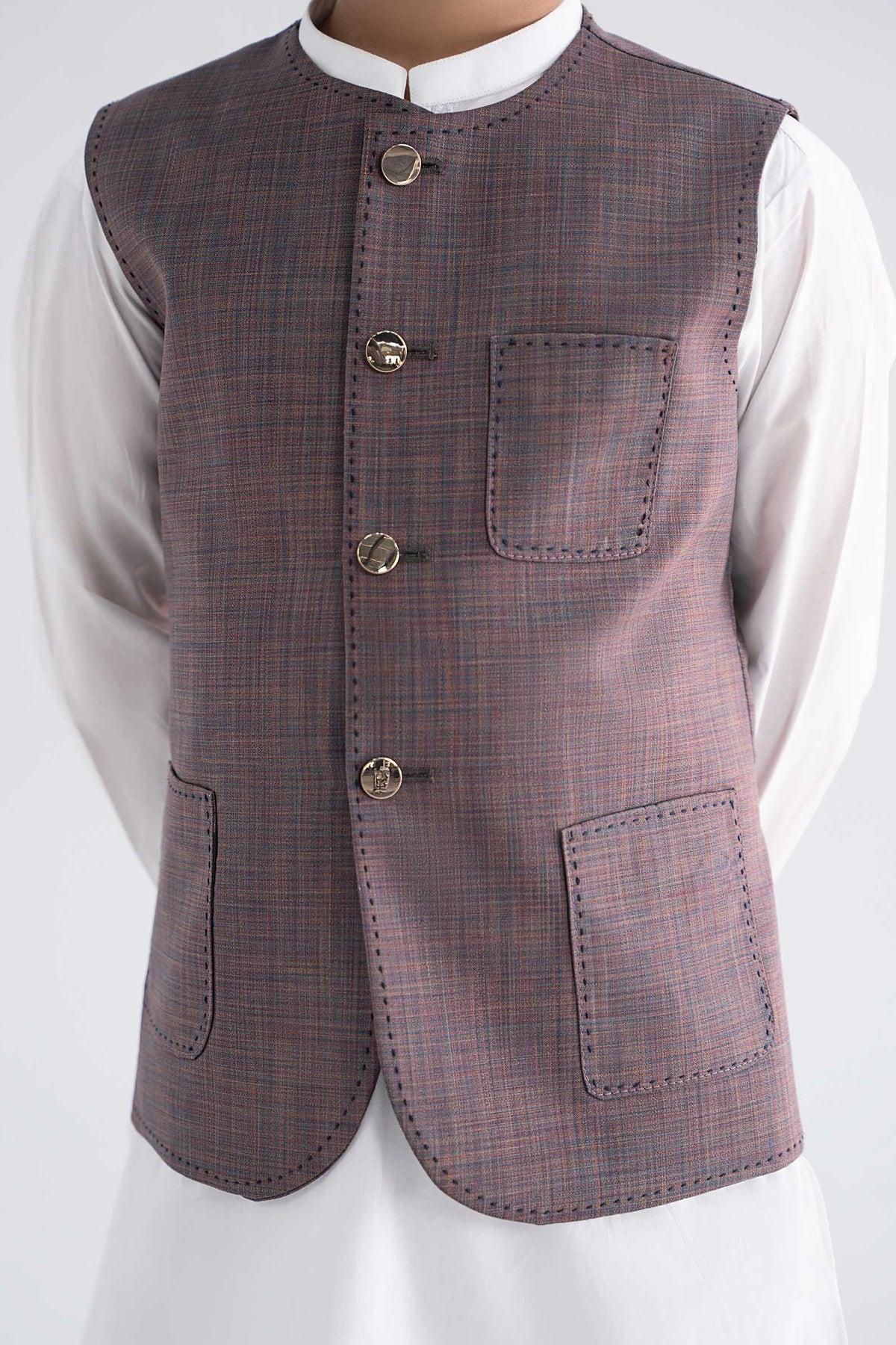 Blended Peach Waistcoat - Kids Clothes - available at Maria Faisal in UK and USA