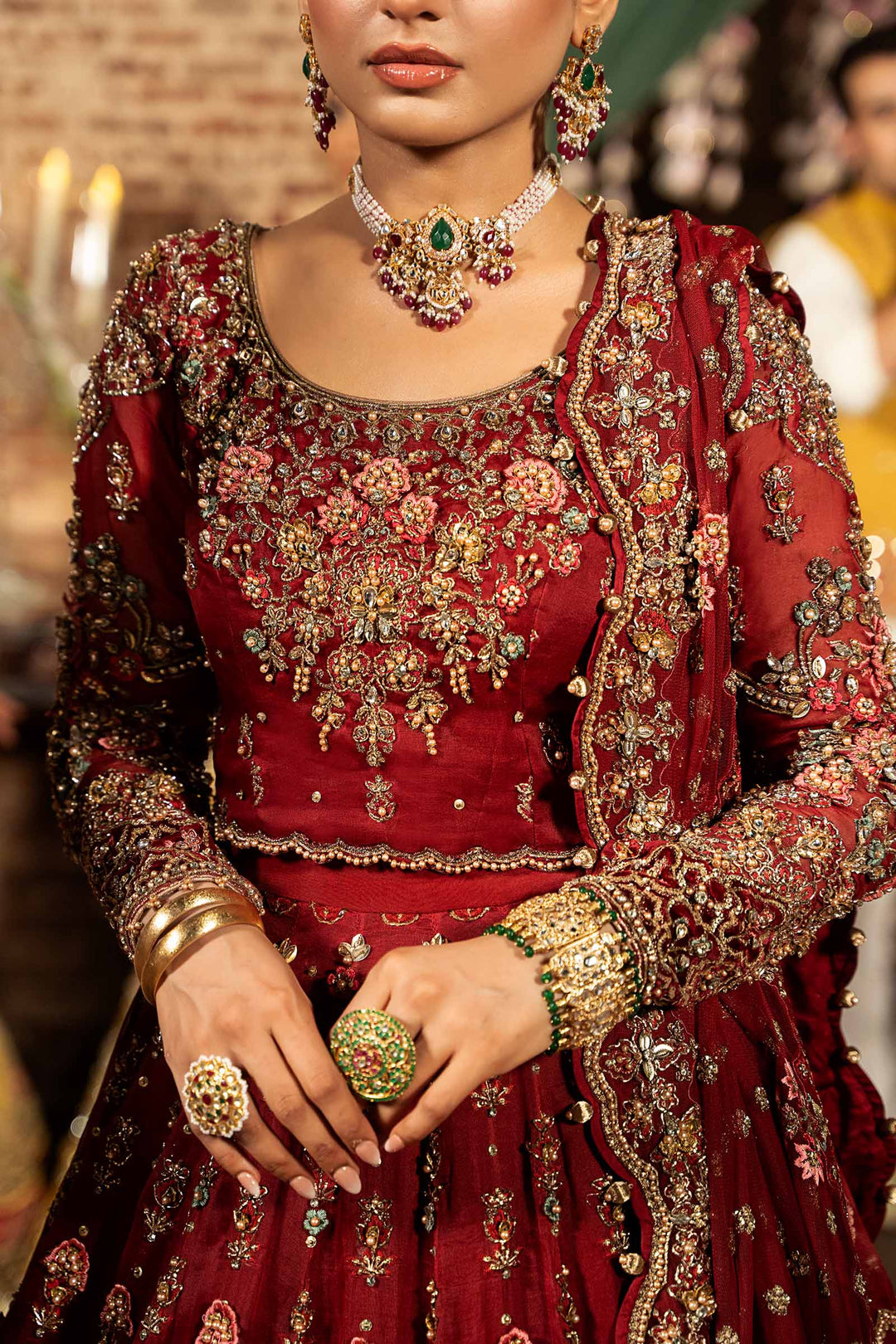 Maria B | Bridal Couture | Roza - Designer Dress with Intricate embroidery and embellishments. Shop elegent wedding dress at Maria Faisal.