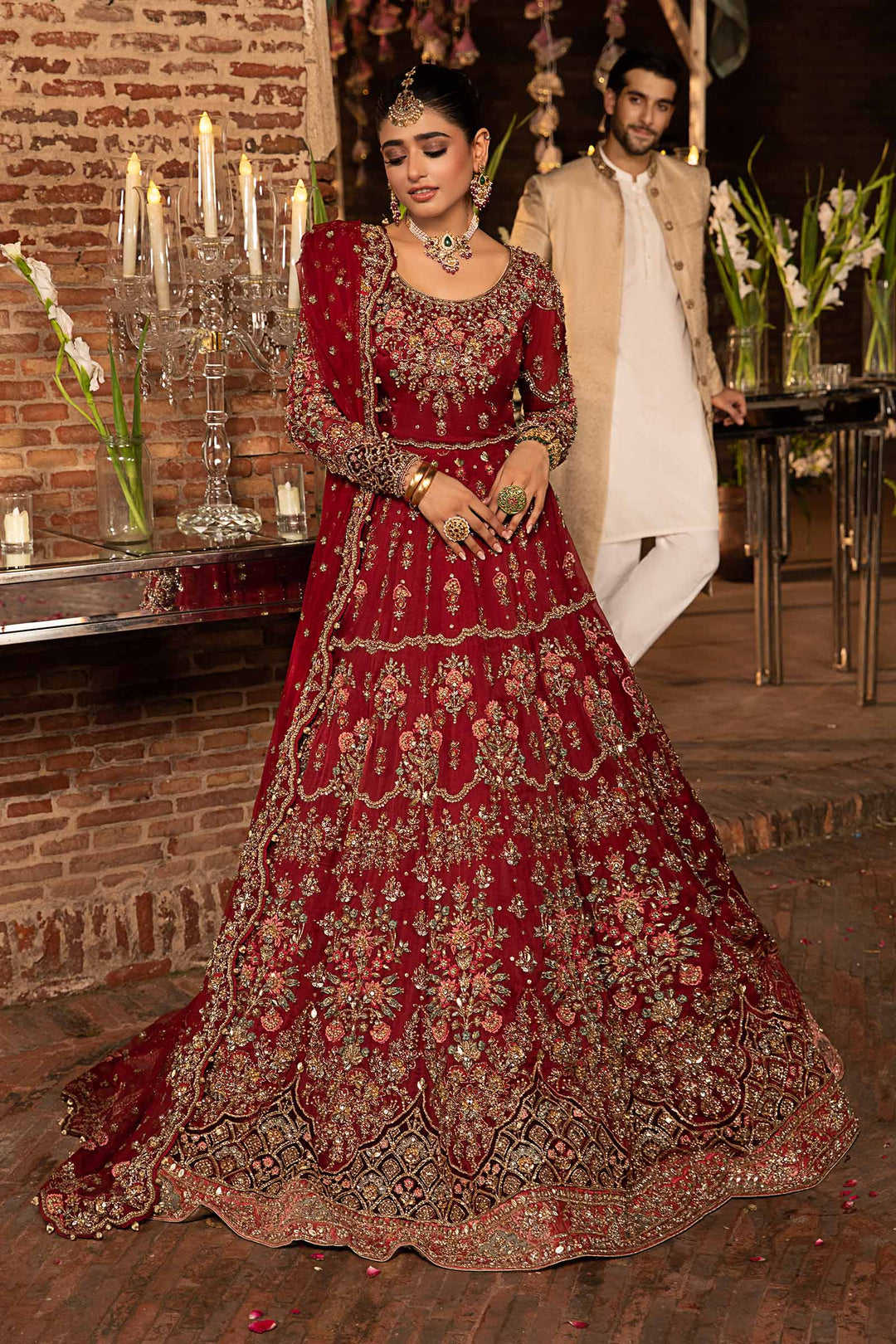 Maria B | Bridal Couture | Roza - Designer Dress with Intricate embroidery and embellishments. Shop elegent wedding dress at Maria Faisal.