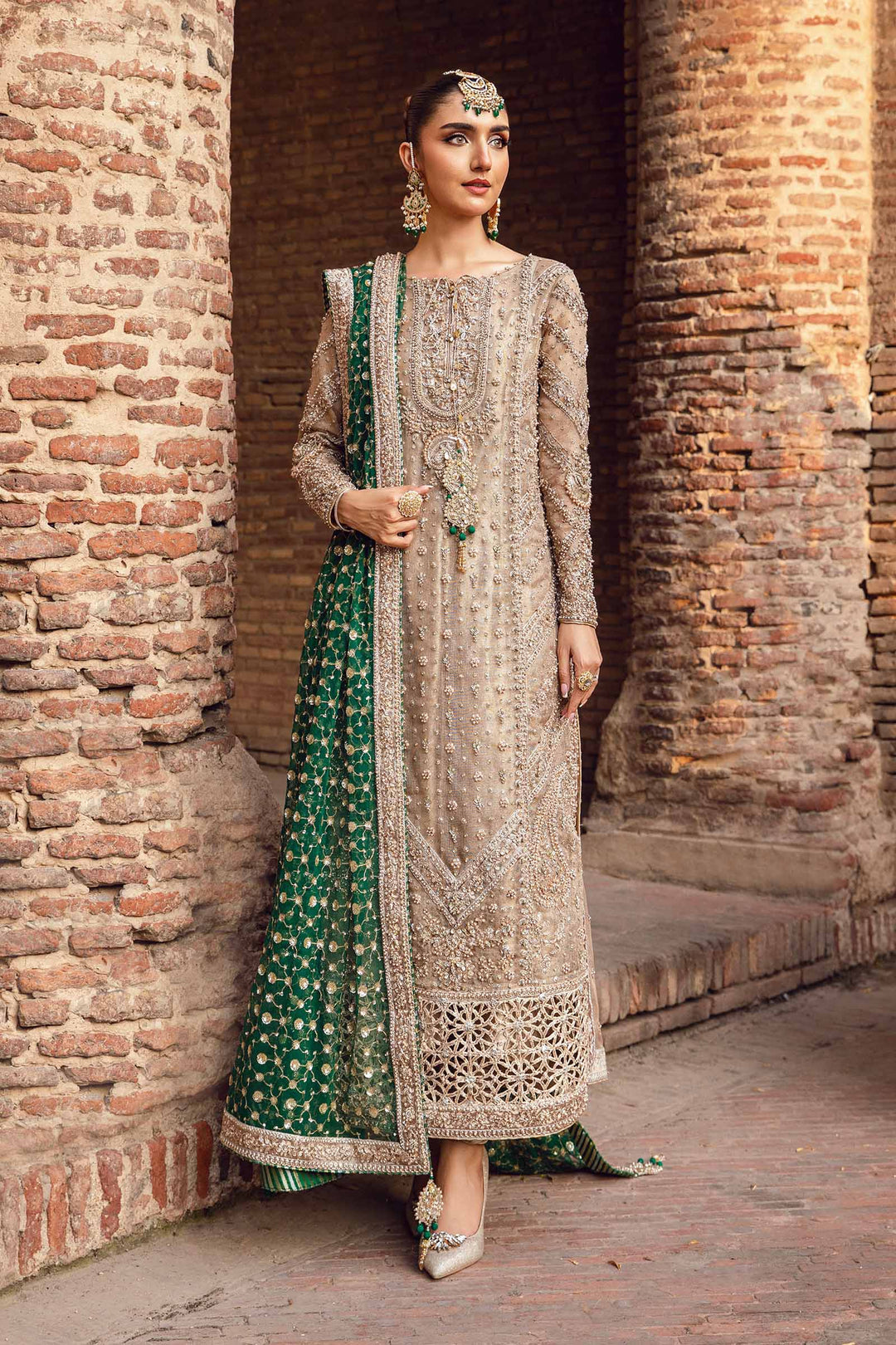 Maria B | Bridal Couture | Widad - Designer Dress with Intricate embroidery and embellishments. Shop elegent wedding dress at Maria Faisal.