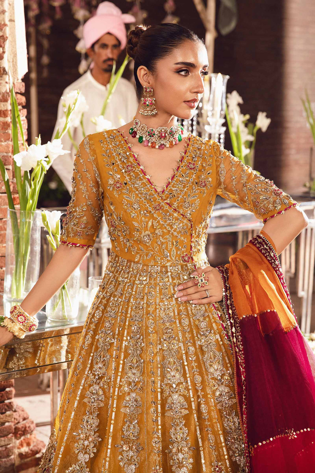 Maria B | Bridal Couture | Zehrin - Designer Dress with Intricate embroidery and embellishments. Shop elegent wedding dress at Maria Faisal.