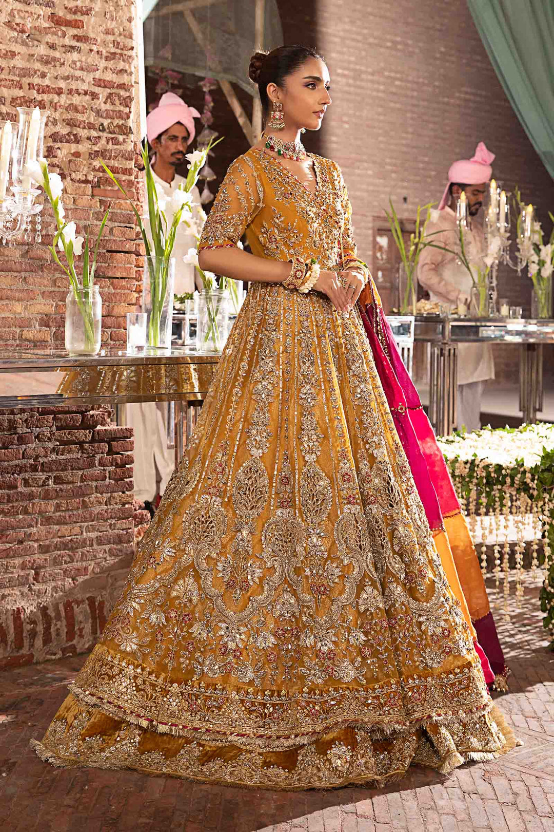 Maria B | Bridal Couture | Zehrin - Designer Dress with Intricate embroidery and embellishments. Shop elegent wedding dress at Maria Faisal.