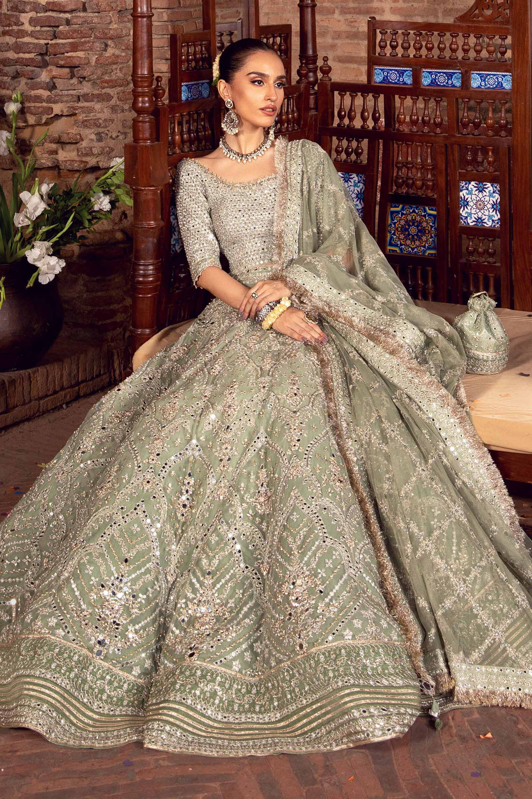 Maria B | Bridal Couture | Sarai - Designer Dress with Intricate embroidery and embellishments. Shop elegent wedding dress at Maria Faisal.