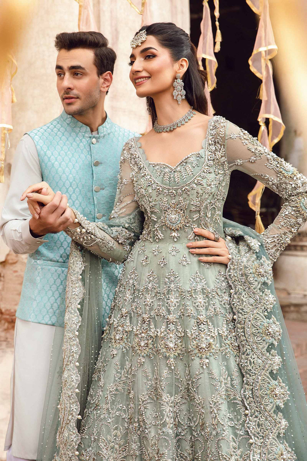 Maria B | Bridal Couture | Sevara - Designer Dress with Intricate embroidery and embellishments. Shop elegent wedding dress at Maria Faisal.