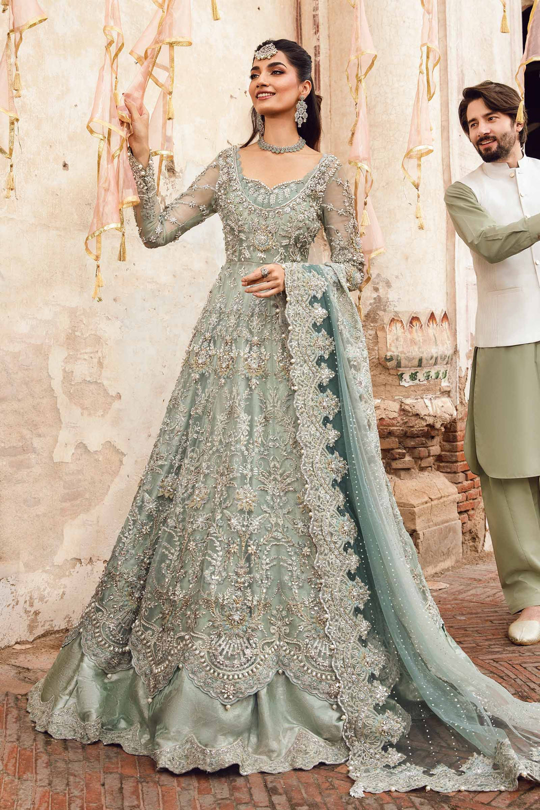 Maria B | Bridal Couture | Sevara - Designer Dress with Intricate embroidery and embellishments. Shop elegent wedding dress at Maria Faisal.