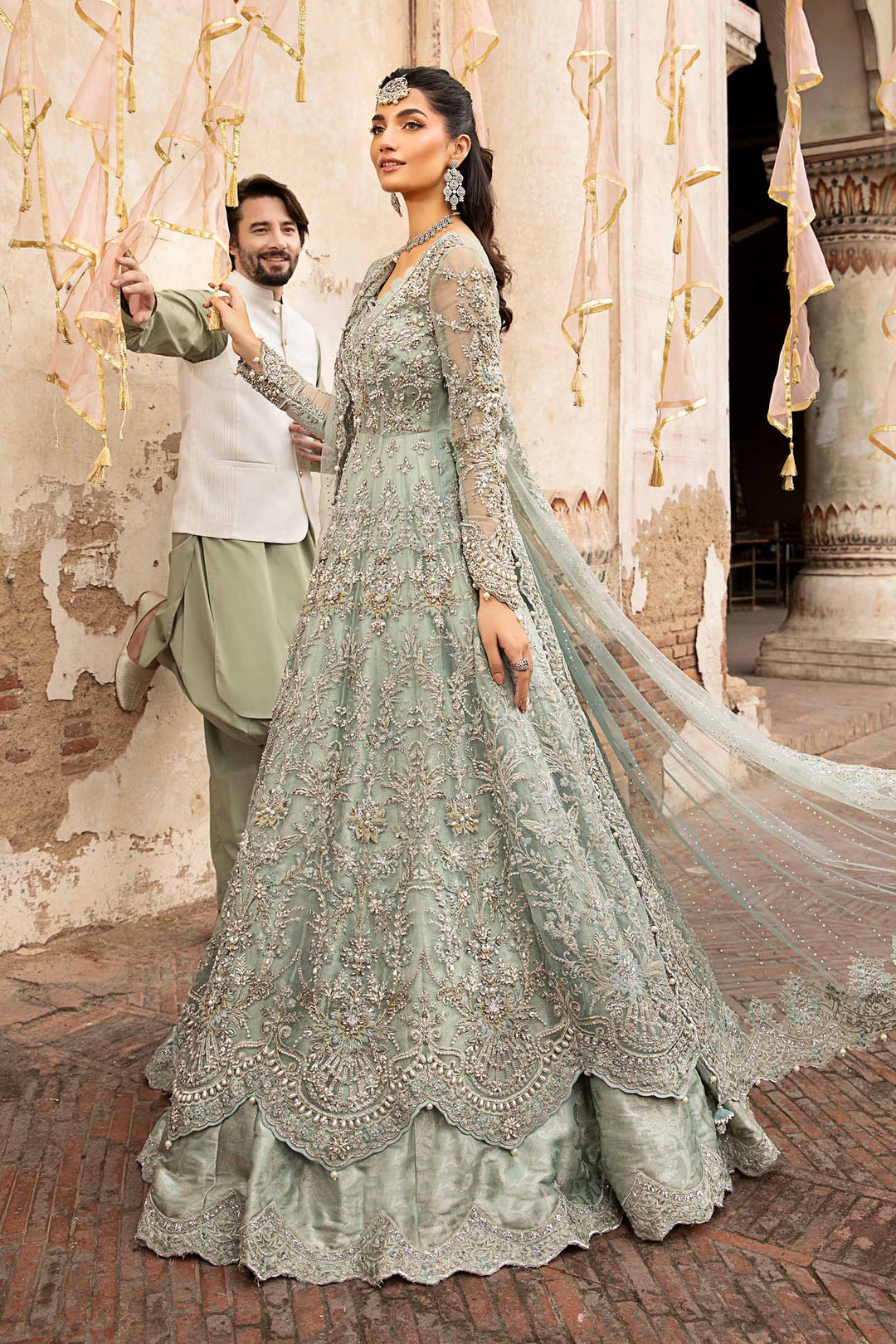 Maria B | Bridal Couture | Sevara - Designer Dress with Intricate embroidery and embellishments. Shop elegent wedding dress at Maria Faisal.