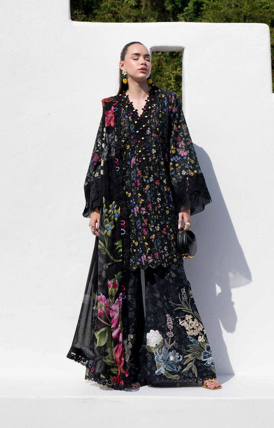 AJR Couture | Printakari Lawn 25 | Midnight Flora by Maria Faisal - Registered Vendor of : AJR Couture - type : Ladies Clothes - 100% original wedding dresses